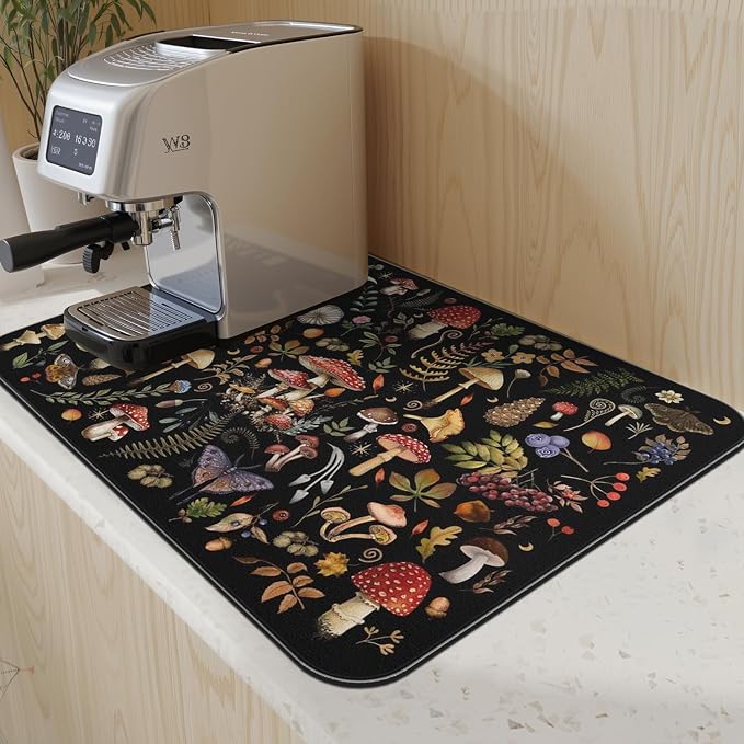 Dish Drying Mat for Kitchen Counter Matt, 2PCS 19"x12" Dish Drainer Mat & 24"x5.5" Sink Splash Guard, Super Absorbent Non-slip Rubber Backed - Image 5