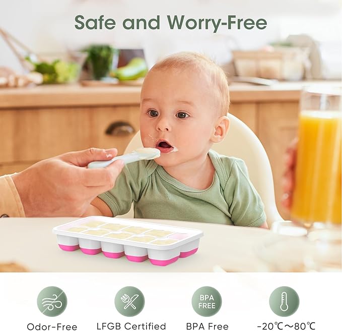 DOQAUS Ice Cube Tray with Lid and Bin,4 Pack Ice Cube Trays for Freezer | Silicone,Stackable.Easy Release Trays with Storage Bin & Scoop. Ideal for Freezer, Kitchen, RV, Cocktail, Coffee. - Image 2