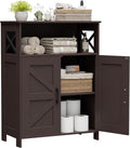 Homhedy Farmhouse Bathroom Storage Cabinet with Doors, Small Floor Cabinet | Toilet Paper Cabinet with Adjustable Shelf, Freestanding Storage Cabinet for Kitchen/Laundry/Living Room, 24"W, Brown by Homhedy