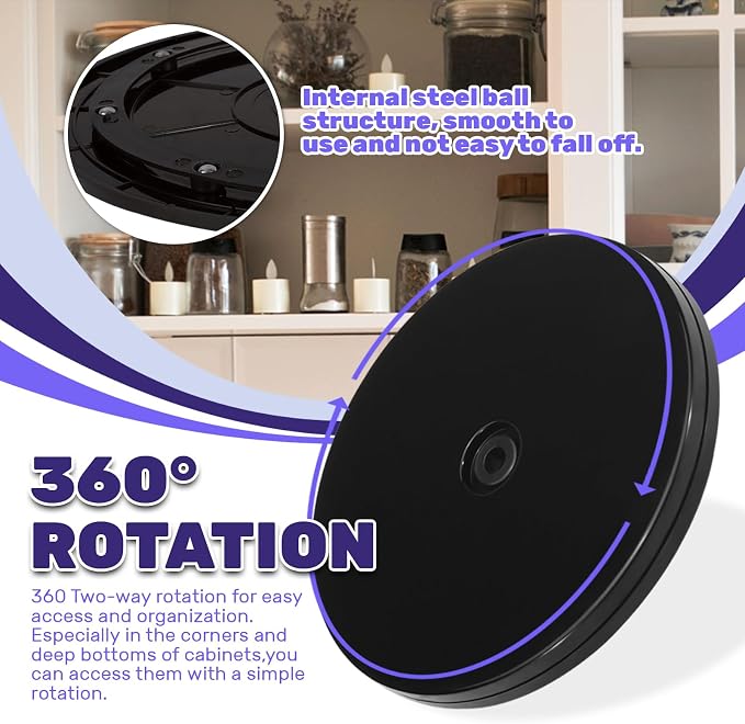 ASTIMESA 1 PVC Pack Lazy Susan Turntable 4 Inch, 360° Round Small Lazy Susan Turntable for Cabinet, Cookie Potted Plants,Storage in Kitchen - Image 2