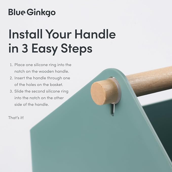 BLUE GINKGO Storage Basket, Large 10.5L, Green, Made in Korea | Portable. Spacious Storage Bin. Everyday Organization. - Image 4