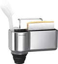 simplehuman Sink Caddy, Sponge Holder for Kitchen Sink with Compartment Dividers, 4 Suction Cups & Wire Ledge Hanger for Secure Mount, Vented Base for Fast Drying, Brushed Stainless Steel by Unknown