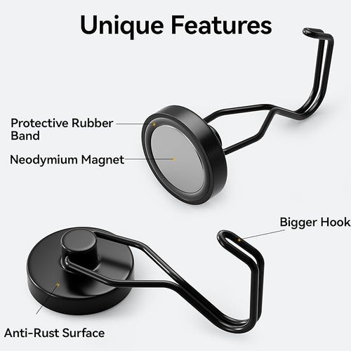 100lbs Magnetic Hooks Heavy Duty Neodymium Magnet for Cruise Cabin | Refrigerator, Grill, Garage, Kitchen, Hanging, Fridge, Outdoor, Key Holder, BBQ, Utensil Hangers, Oven - Image 2