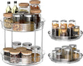 INCOSTAR 3 Pack Clear Lazy Susan Turntable 9'' & 11.8'' for Cabinet | Two-Tier Spinning Organizer, Space-Saving Pantry Storage Rack, Clear Durable Plastic, Makeup & Bathroom by INCOSTAR