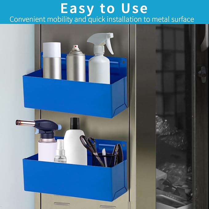 Magnetic Aerosol Spray Can Holder, Magnet Toolbox Bottle Holder, Tool Box Storage Rack for Garage and Home, Craft Workspace, Mechanic Paint Bottle Can Organizer, Blue, 3"x8.3" - Image 4