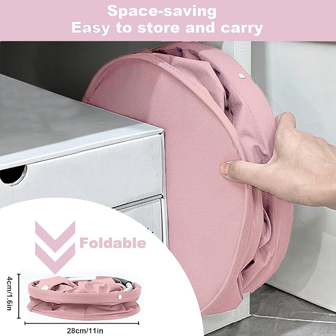 Cleaning Caddy with Handle, Cleaning Products Organiser, 17L Foldable Storage Basket, Cleaning Caddy Organiser, Portable Multi Cleaning Bucket Bag for Home, Garden (Pink) - Image 6