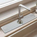 Jiozermi 23.6" Diatomite Faucet Mat for Kitchen Sink, Light Grey | Diatomite Stone Sink Tray, Faucet Sink Splash Guard, Absorbent Mat, For Kitchen Bathroom Faucet Sink, 23.6" x 3.9" by Jiozermi