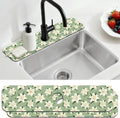 2 Pcs Kitchen Sink Splash Guard Faucet Mat Lily Faucet Mat for Sinks Flowering Plant Absorbing Drying Mats for Kitchen Bathroom, 23.6x5.5inch by CONCHLERY%E6%97%97%E8%88%B0%E5%BA%97