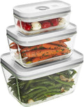 Zwilling Fresh & Save 3-Pc Glass Food Storage Container Set | Airtight Glass Containers Keep Food Fresh Up to 5X Longer with the Fresh & Save Vacuum Pump (Pump Not Included). by Zwilling