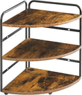 IBUYKE Corner Shelf,Wood Kitchen Spice Organizer,Brown TWJ002H | Bathroom Counter Organizer 3-Tier Spice Rack for Small Spaces Cosmetic Storage Perfume Holder Adjustable Height by IBUYKE