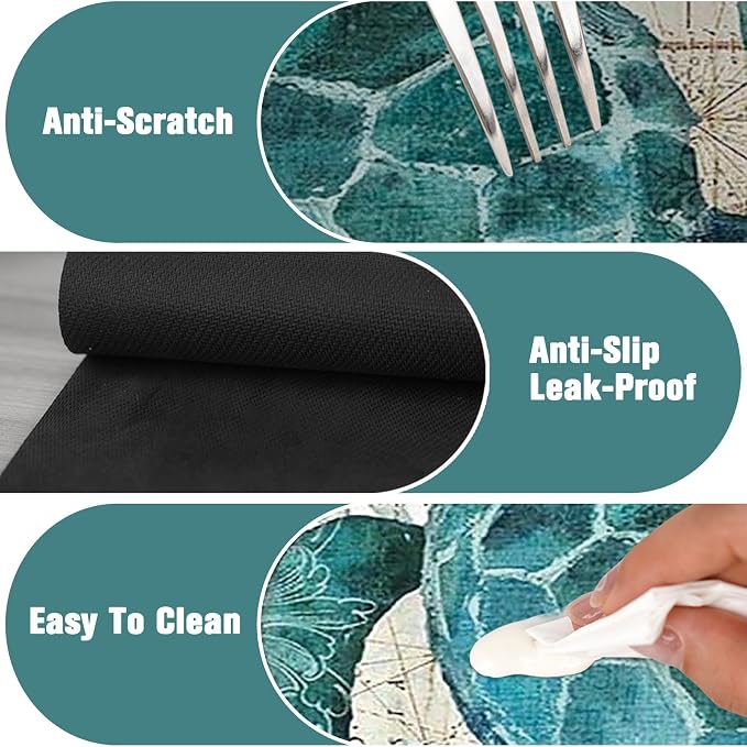 Kitchen Sink Splash Guard Faucet Mat 15" X 5.5" Sea Turtle Absorbent Fast Drying Mat Faucet Draining Mat Sink Splash Guard Behind Faucet Drip Catcher for Kitchen Bathroom - Image 7