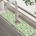 Vintage Groovy Flowers Sink Faucet Absorbing Mat Splash Guard Behind Faucet Sink Mat Absorbent Fast Drying Faucet Draining Mat for Bathroom Kitchen 5.5"×24" by Unknown