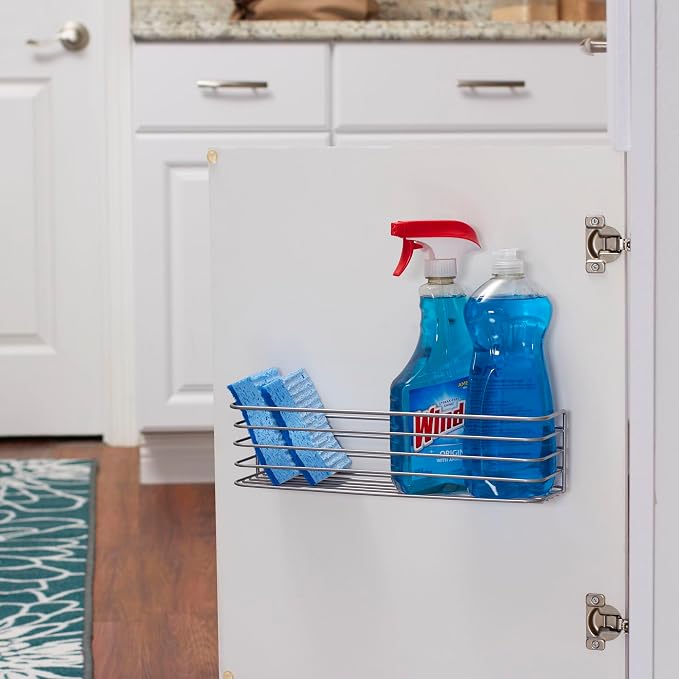 Household Essentials 1226-1 Long Basket Door Mount Cabinet Organizer | Mounts to Solid Cabinet Doors or Walls - Image 2