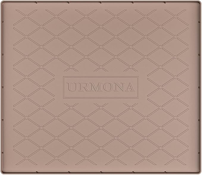 URMONA 22" x 22" Waterproof Silicone Mat in Multiple Sizes & Colors, Under Sink Mat for Kitchen & Bathroom, Pet Food Pad for Dogs & Cats, Kitchen Cabinet Liner, Multi-Purpose for Storage(Khaki) by URMONA