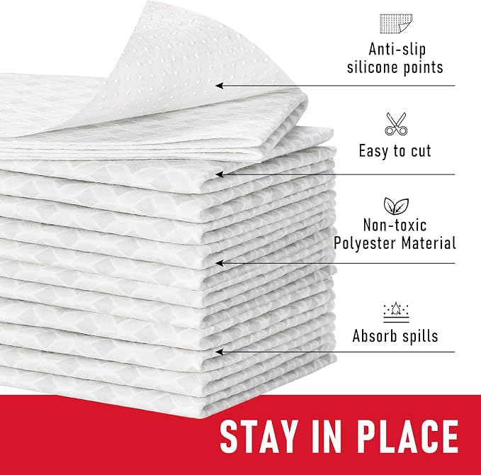 Cooyes 12 PCS Refrigerator Liners, 12" x 24" Non-Slip Fridge Liners Strong Absorbent Washable Non-Adhesive, Refrigerator Shelf Liners and Mats for Shelves, Drawers, Kitchen Cabinets(Gray Slate) - Image 3