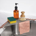 Tomorotec Triangle Roll-Up Dish Drying Rack for Sink Corner Small Foldable Stainless Steel Over The Sink Multipurpose Kitchen Drainer Caddy Trivet Rustproof Storage Shelf (Chocolate Brown) | BPA-Free Food-Grade Silicone Edges Foldable Waterproof Rustpr... by Tomorotec