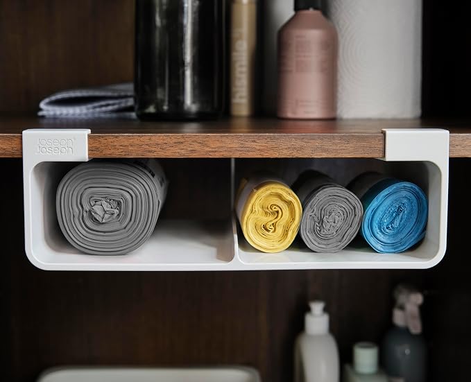 Joseph Joseph CupboardStore Under-Shelf Film, Foil, and Bag Organizer – Space-Saving Kitchen Storage, Made from Recycled Plastic - Image 6