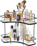 2 Tier Corner Bathroom Counter Organizer, Corner Makeup Organizer | Vanity, Perfume, Skincare Organizers, Kitchen, Bathroom Counter Storage, Tool-Free Assembly, Space-Saving, Black by FOLLOWIN