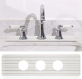 Teenyyou 3 Square Hole White Faucet Mat Kitchen Sink 16.14" x 4.49" | Bathroom Faucet Absorbent Mat,Diatomite Splash Guard,Quick Drying Drip Catcher,Hole 1.97",Holes Spaced About 1.97" by Teenyyou