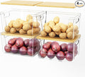 4 Set Pantry Organizer and Stackable Storage Kitchen,Sturdy and Durable Storage Basket for Potato, Onion, Garlic, Fruit, Vegetable, Produce, Clear Plastic Storage with Lid&Handle by Unknown