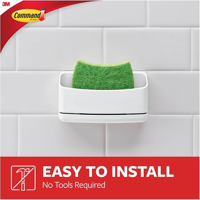 Command Under Sink Sponge Caddy, Total 2 Caddies with 8 Strips, 2 Pack of 1 Caddy, Organize Damage-Free - Image 4