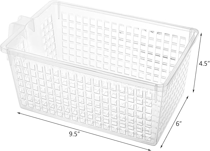 4 Pack Plastic Storage Bins with Handle, BPA-Free Kitchen Pantry Cabinet Refrigerator Food Storage Organizer for Snacks, Food, Produce, Pasta - Image 3