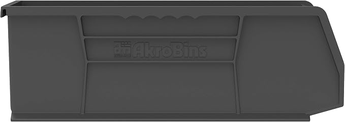 Akro-Mils 30234 AkroBins Plastic Storage Bins, 15"x5"x5", Black, 12-Pack | Space-Saving Stackable Bins for Garage, Pantry, Craft Organization - Image 3