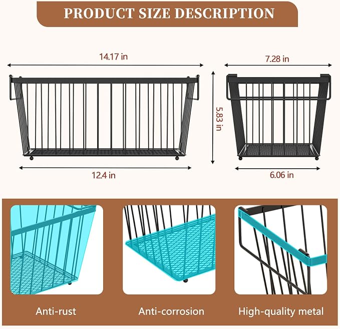 Enhanced Leak-Proof Bottom, Freezer Organizer Bins for 7 Cu.Ft,6 Pack | Stackable Chest Freezer Organizer Bins, Baskets with Handles, Leak-proof Wire Storage Container Baskets for Sort Frozen Meats - Image 4