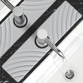 SpaceHacks Stone Faucet Mat for Kitchen Sink 15.7x4 in, Light Gray | Fast Drying Diatomite Stone Drying Mat, Water Splash Guard, Textured Drainage Sink Protector, Suits Bathroom&Kitchen Counter by SpaceHacks