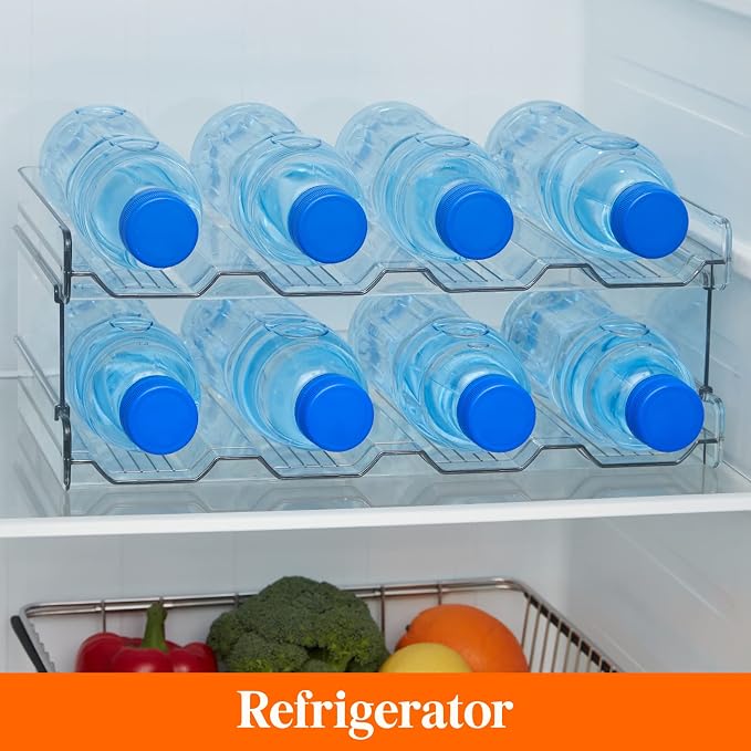 Lifewit Stackable Water Bottle Organizer for Cabinet, Plastic Bottle Holder Fits Bottles/Tumblers up to 3.8" Diameter for Pantry/Countertop, 2 Tier Holds 8 Bottles 38 x 20 x 15 cm/15 x 8 x 5.7" - Image 7