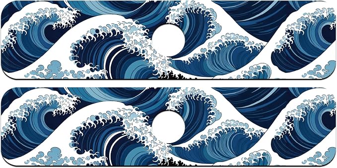 2 Pcs The Ocean Kitchen Sink Splash Guard Faucet Mat The Waves Faucet Mat for Sinks Absorbing Drying Mats for Kitchen Bathroom, 23.6x5.5inch - Image 8