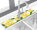 Kitchen Sink Splash Guard Faucet Mat Super Absorbent Fast Drying Mat Sink Gadgets Splash Guard Behind Faucet Drip Catcher for Kitchen (Lemon-1, 23.5x5.5in) by THIDEAPE