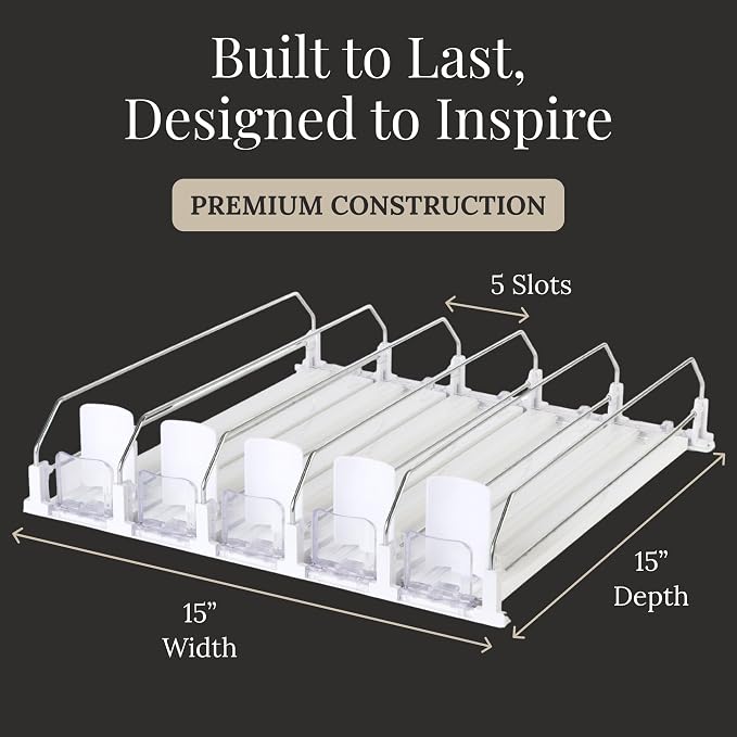 White Spring-Loaded Drink Dispenser for Fridge – Automatic Beverage Pusher Organizer for Cans & Bottles – Self-Facing Refrigerator Can Dispenser, Soda Organizer for Kitchen - Image 5