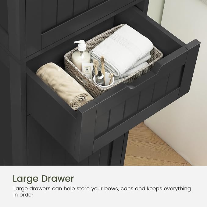 Iwell 67" H Bathroom Storage Cabinet, Tall Bathroom Cabinet | Narrow Storage Cabinet with Doors and Drawer, Adjustable Shelves, Floor Cabinet for Bathroom, Living Room, Kitchen - Image 5