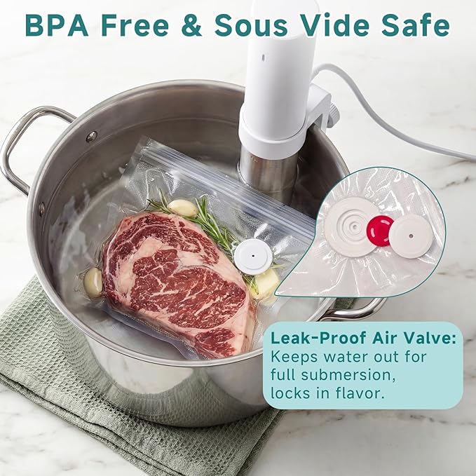 Reusable Vacuum Sealer Bags, 30 Large Bags, 11.8 x 13.4 in | BPA-free, Freezer and microwave safe, Leak-proof and odor-resistant, Compatible with most handheld vacuum sealers - Image 4