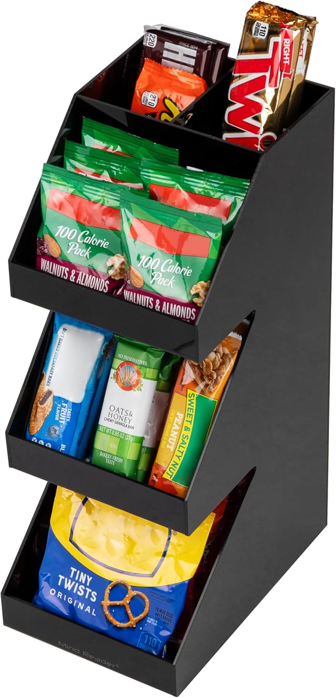 Mind Reader Coffee Tea Utensil and Condiment Station, Countertop Organizer, Coffee Bar, Kitchen, 6" L x 9" W x 16" H, Black (Pack of 6) - Image 5