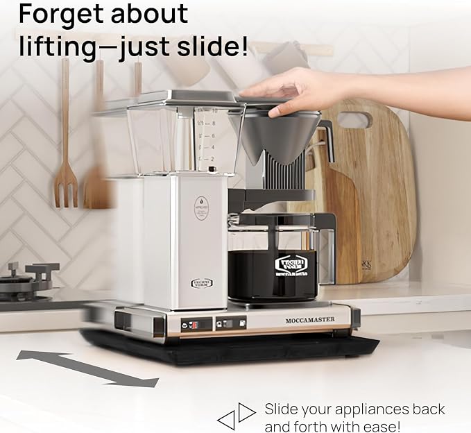Ibyx Appliance Slider, Sliding Tray for Coffee Maker, 13x10.5 in, Black | For Coffee Maker & Heavy Kitchen Appliances, Easy Slide, Made of Premium Bamboo, Space-Saving Kitchen Organizer 40lb Capacity - Image 3