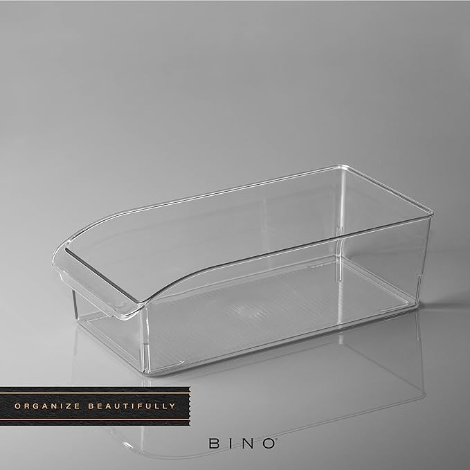BINO | Plastic Storage Bins, Small | THE CURVE COLLECTION | Multi-Use Organizer Bins | Storage Containers Kitchen, Pantry and Home Organization | Fridge Organizers | Pantry Organization - Image 6