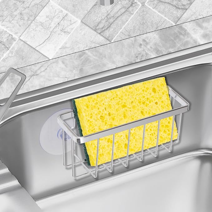 SHFKS Chrome Sink Caddy - Sponge Holder for Dish, Kitchen & Sink - Image 3