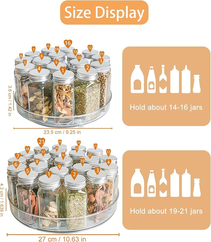 Lazy Susan Organizer, 360 Rotating PET Turntable, 11 Inch 2 Pack | Smooth Spin Tray for Cabinet Fridge Bathroom Vanity, 1.6 In Tall Rim Prevents Drops, Instant Grab Access Daily - Image 6