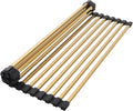 Roll Up Dish Drying Rack 15 Tube 11.42" x 17.72" Kitchen Sink Rack Over the Sink Dish Drying Rack Stainless Steel Dish Rack Heat-Resistant Dish Drainer, Gold by MONSINTA