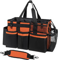 SCAVATA Wearable Cleaning Caddy, Cleaning Caddy Supplies Organizer with Handle & Shoulder Straps for Housekeepers, Under Sink & Car Cleaning Tool Organizers Bag with 4 Foldable Divider (RetroOrange) by Tidyyourlife