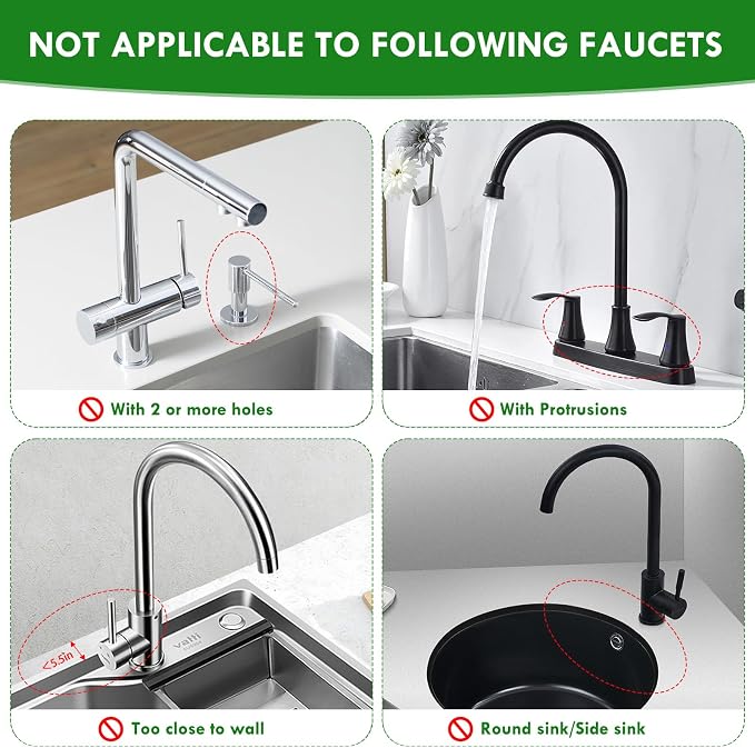 17” x 5.5” Silicone Faucet Handle Drip Catcher Tray Mat, Silicone Faucet Mat Dish Soap Sponge Holder for Kitchen Sink, Drying Mat for Kitchen Counter Bathroom Kitchen Sink Splash Guard - Black - Image 8
