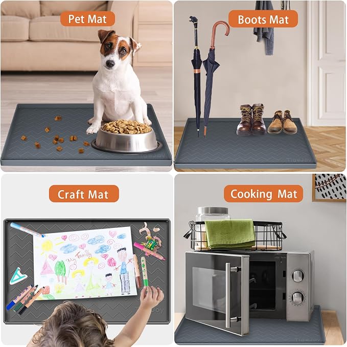 TigeJoy Under Sink Mats for Kitchen Waterproof 28" x 22", Cabinet Liner | Leak-Proof Silicone Mat Sink Protector, Kitchen Essentials Organizer and Storage,Boot or Shoe Tray, Pet Feeding Mat - Image 7