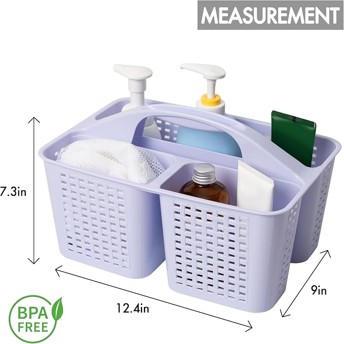Tiawudi Portable Shower Caddy, Caddy Organizer with Handle, Plastic Shower Basket Hold Soap, Shampoo, Hair Supplies and Beauty Products, Cleaning Supplies Organizer for Home, Dorm, Shelf and Cabinet - Image 2