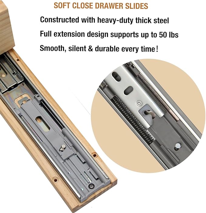 Kitchen Cabinet Organizer, Wood Pull Out Drawer, W12''×D10''×H3'' | Fully Assembled, Slide Out Shelf, Tray Drawer Box - Image 5