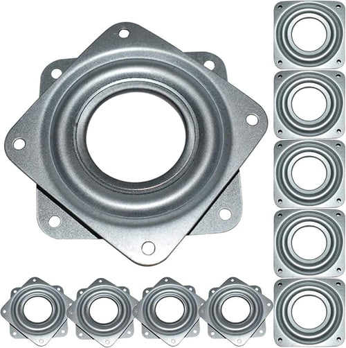 10Pack 3Inch Lazy Susan Hardware Square Rotating Bearing Plate Turntable | Lazy Susan Hardware Base for Serving Trays Kitchen Storage Racks Craft Table Zinc Plated Steel Swivel Plate 500lbs Capacity by Evadow