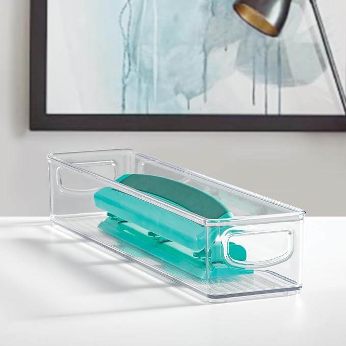 iDesign Slim Clear Plastic Storage Bin, Extra Long Narrow, 4-Pack | Stackable, For Kitchen and Pantry - Image 6