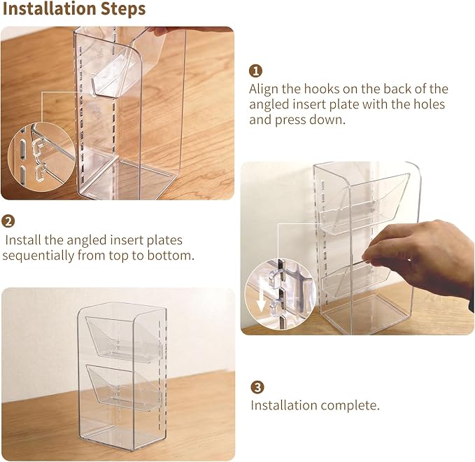 PAVSTINE 3-Pack Medicine Cabinet Organizer, Clear Open Storage Compartment with Adjustable Dividers, for Lip Oil/Lip Pencil/Eye Shadow Palette/Foundation Storage - Image 8