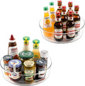Guzon 2 Pack Lazy Susan Turntable, 11.5" Rotating Organizer with Handles | Pantry Organizers and Storage, Clear BPA-Free Spice Rack for Cabinet, Kitchen, Refrigerator, Table Top, Pantry, Countertop by Guzon
